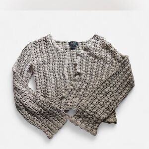 Eye Candy Women's Crochet Cardigan - Beige